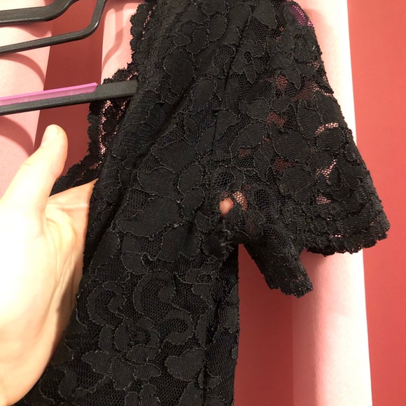 SCALLOP TRIM LACE MINI BODY CON DRESS URBAN OUTFIT - Picture 4 of 4